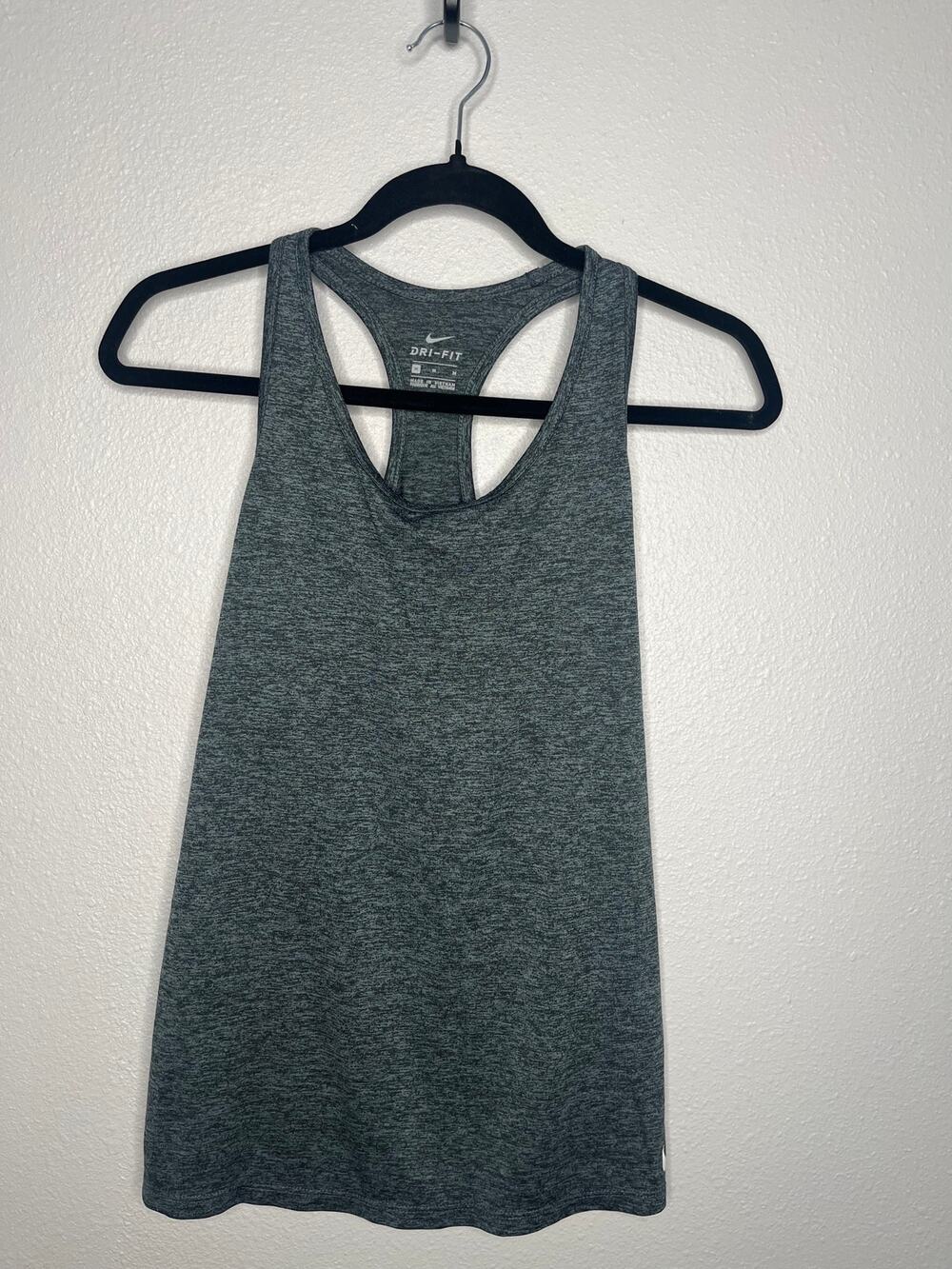 Nike Dri Fit Activewear Tank Top Gray Blue Racerback Pullover Sleeveless Sz M